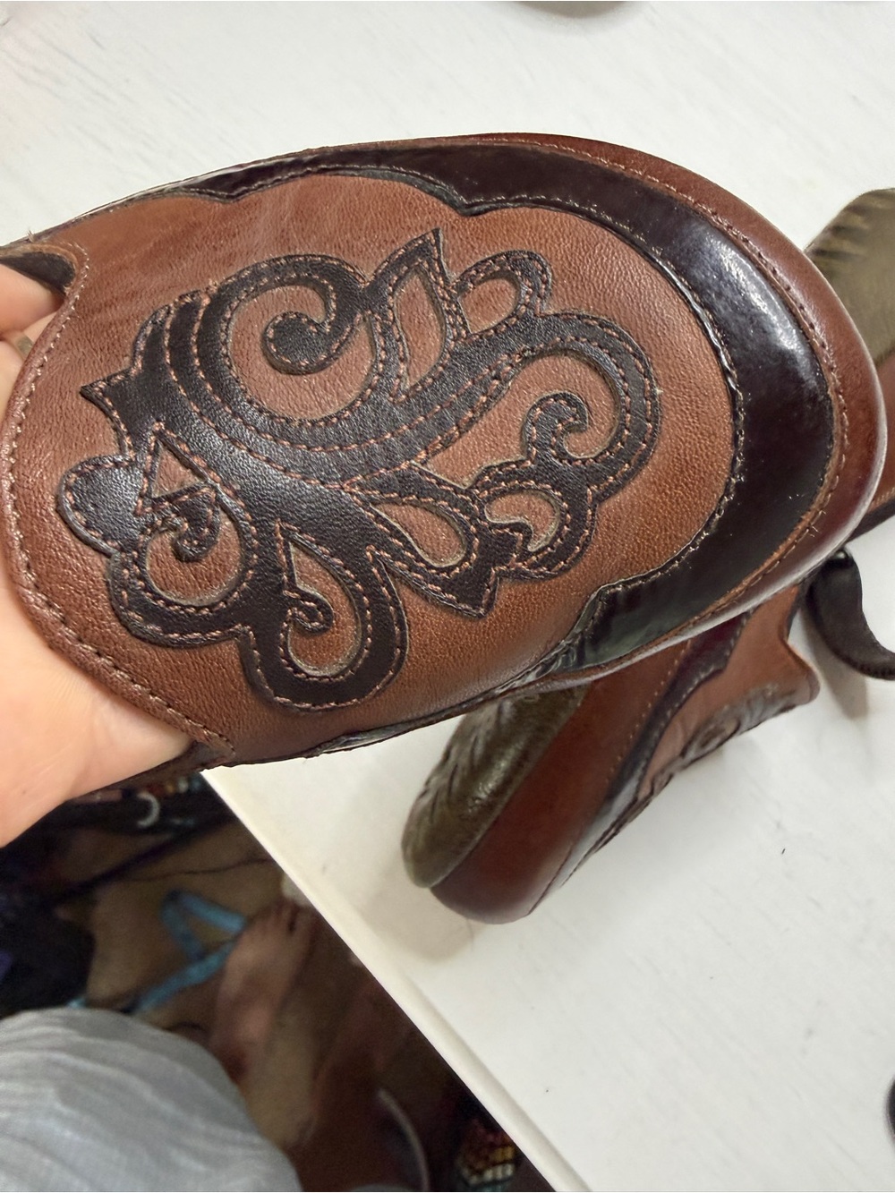 Naot Motu Mary Jane Flats Brown Leather Slip On Comfort Fit Boho Casual Sz 7 - Picture 3 of 12